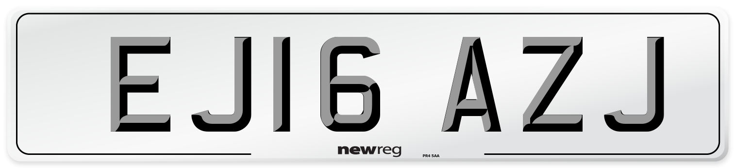 EJ16 AZJ Number Plate from New Reg